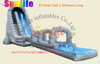 inflatable water long slip and slide with a pool