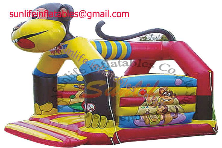 BO006 monkey funny inflatable pvc tarpaulin castle