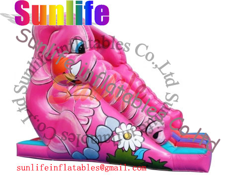 Hot sell popular colorful small inflatable elephant slide for kids play family use