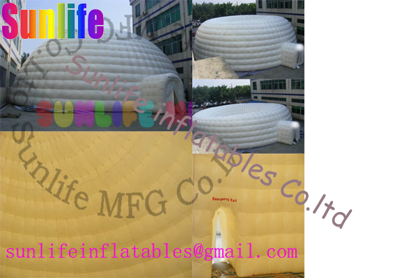 inflatable air tight 0.6mm pvc tarpaulin white outdoor spider tent