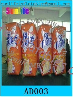 inflatable 0.6mm pvc juice box for advertising