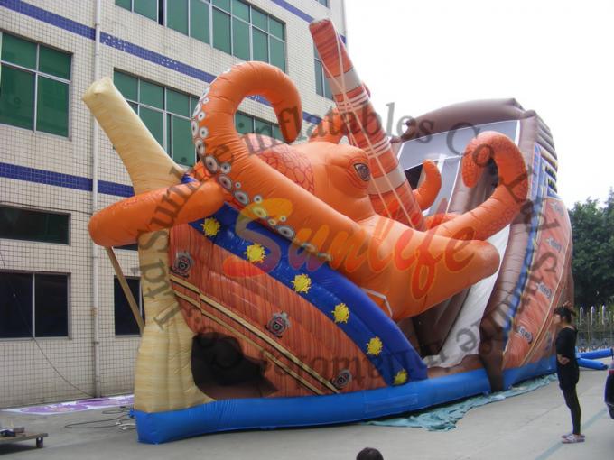 Giant Octopus PVC Commercial Inflatable Slide With Double Lane​