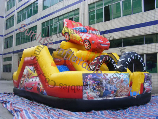 inflatable 0.55mm pvc tarpaulin hot sell funny car slide