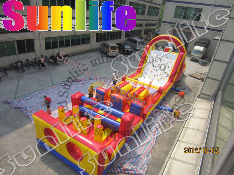 Rent Large Inflatable Obstacle Course , Inflatable Outdoor Play Equipment