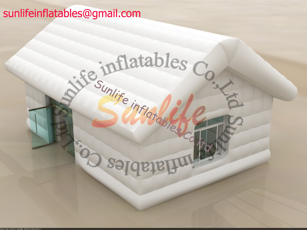 inflatable air tight 0.6mm pvc tarpaulin small house white tent