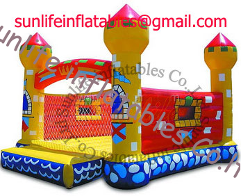 inflatable orange 0.55mm pvc tarpaulin jumping castle BO045