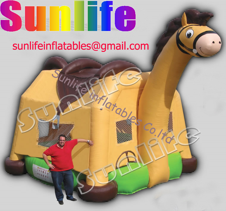 inflatable 0.55mm pvc tarpaulin horse jumping castle BO132