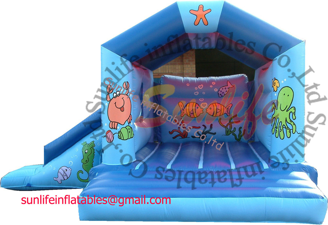 inflatable 0.55mm pvc tarpaulin sea world jumping castle BO129