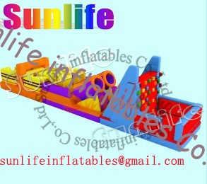 Amusement Park Large Inflatable Obstacle Course Bouncy Castles for adults and children