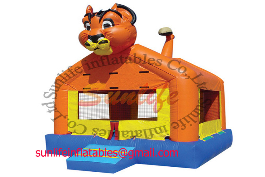 BO010 tiger funny inflatable pvc tarpaulin castle